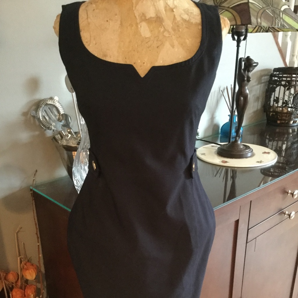 Tory Burch Navy with Gold Detail Work/Office Dress